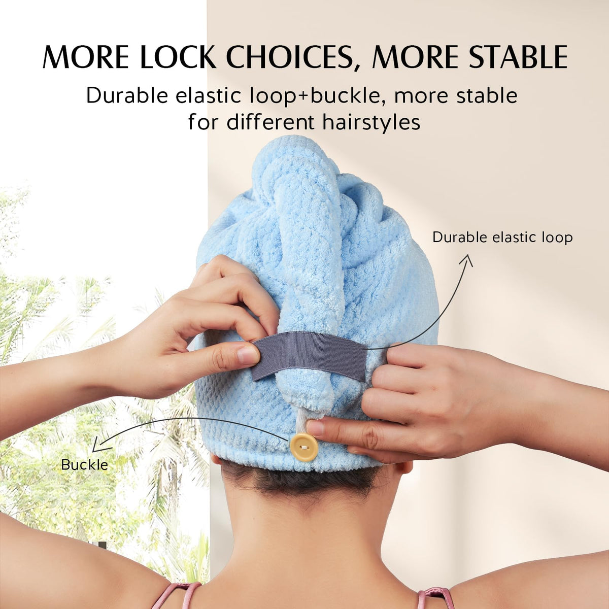 YFONG neatly folded towels in a travel setup showing portability benefit