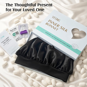 YFONG woman sleeping wearing bonnet illustrating reduced frizz and tangle prevention