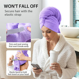 YFONG model with towel wrapped showing gentle drying for curly hair