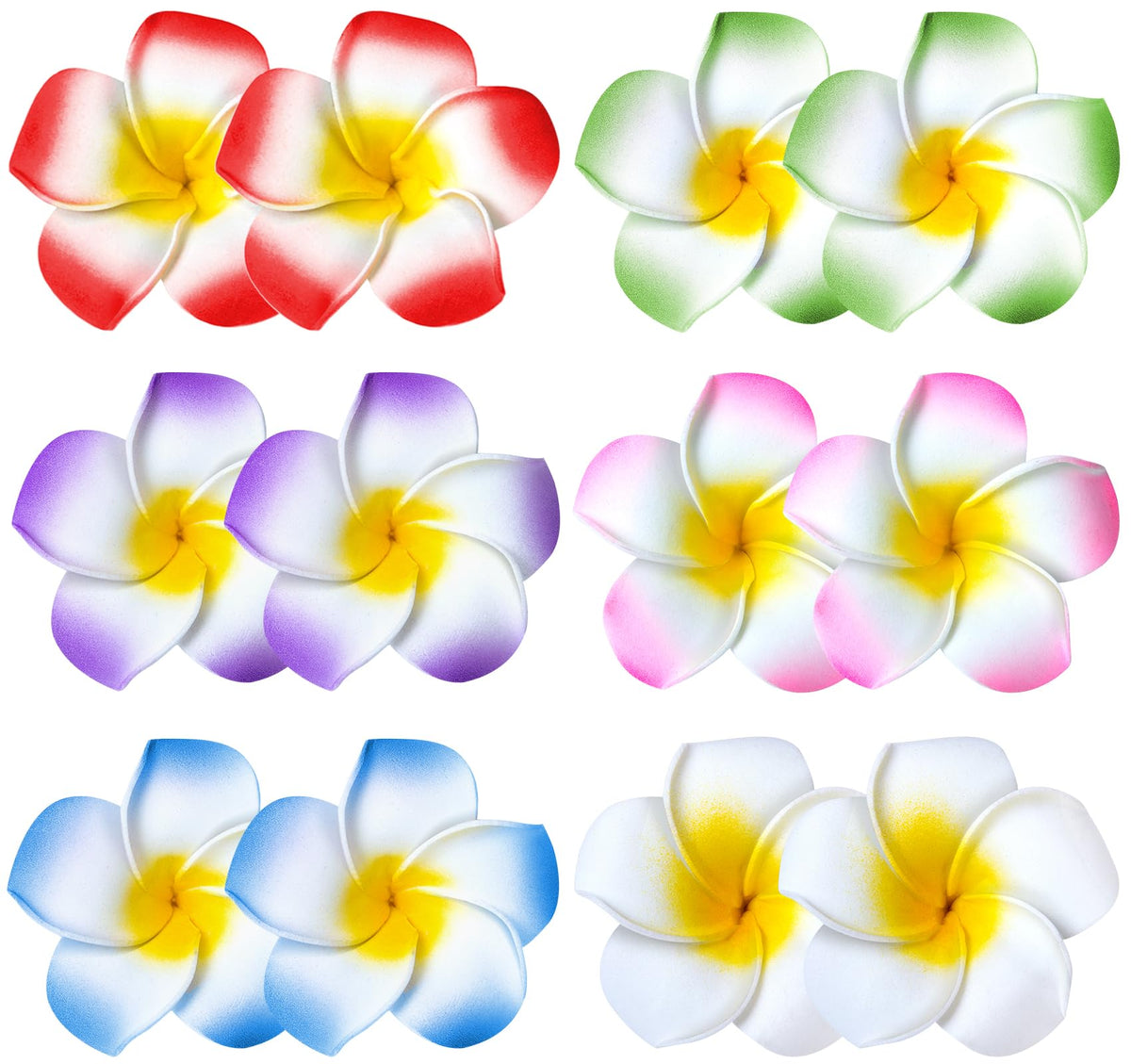 YHmall front packaging showing 36 colorful Hawaiian flower clips benefits quick selection