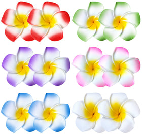 YHmall front packaging showing 24 colorful plumeria clips for instant tropical style