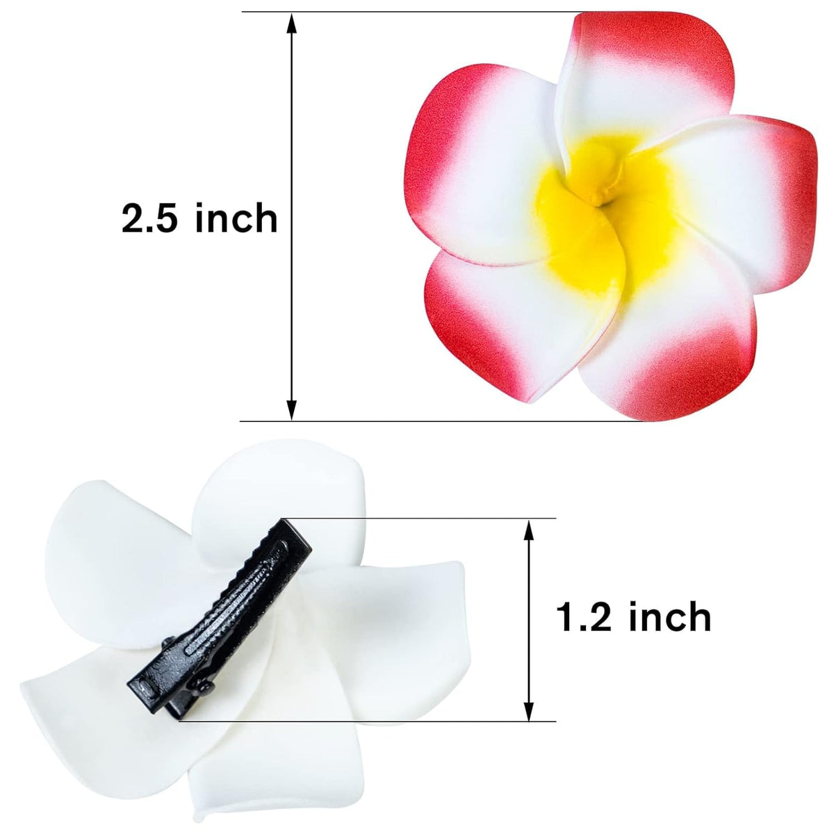 YHmall flower clip in a styled bun adds tropical accent and secure hold benefit