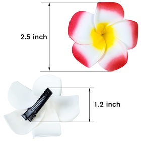 YHmall flower clip in a styled bun adds tropical accent and secure hold benefit