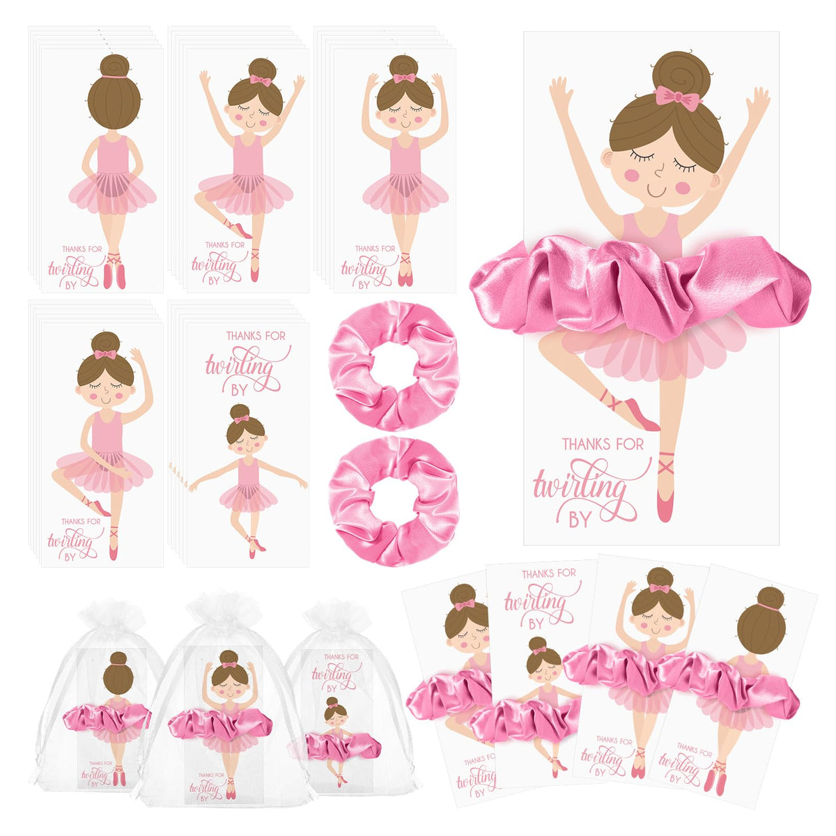 Yinkin front-facing packaged favor set showing coordinated pink presentation and easy gifting