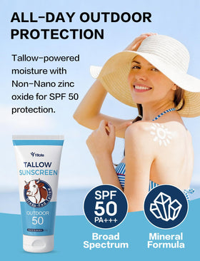Yitote sunscreen squeezed onto hand illustrating spreadability and quick coverage benefit