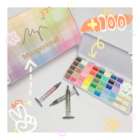 YJMyujimi cured nail swatch set illustrating true-to-tone color and non-wipe finish