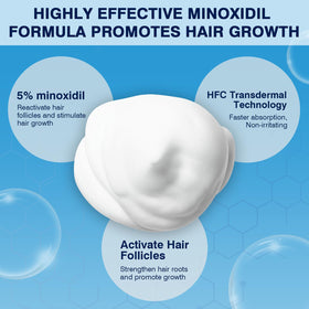 YKDYLINH applying foam to scalp demonstrating targeted coverage benefit