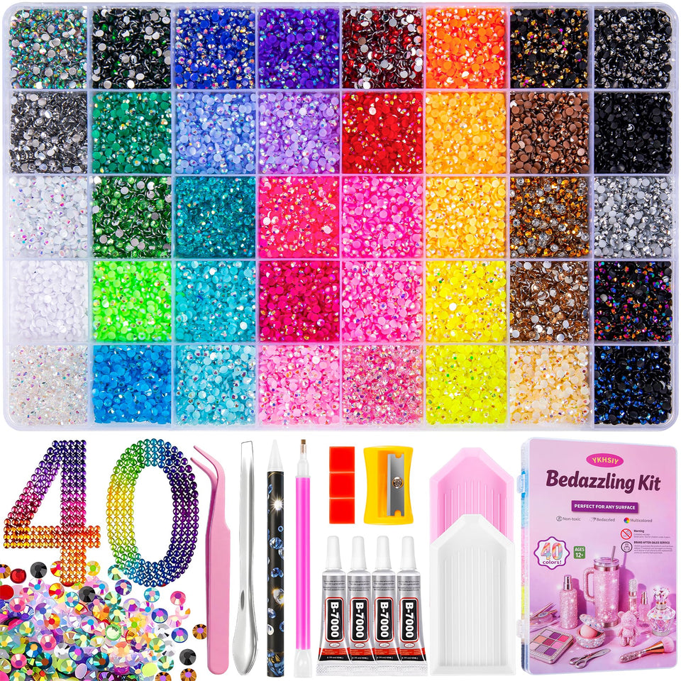 YKHSIY front packaging showing full bedazzling kit and benefits