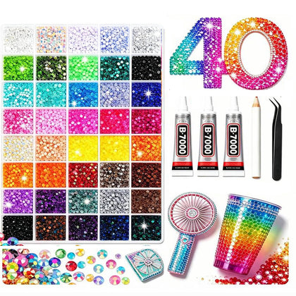 YLPARTCHER organizer box open showing sorted multicolor gems for quick crafting