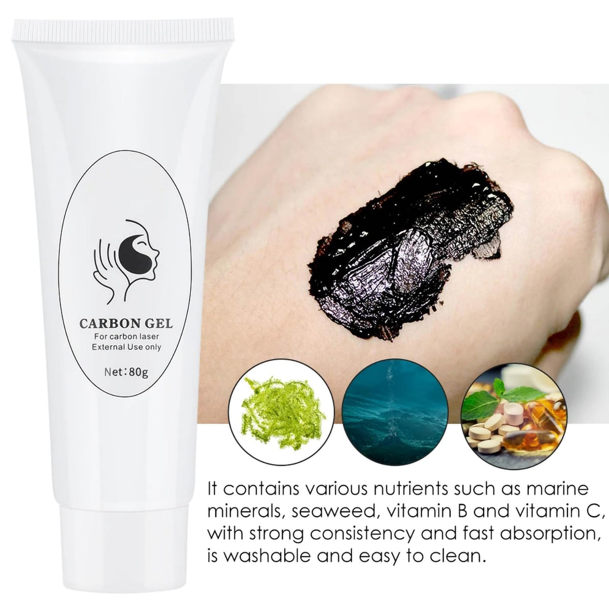YMEYFAN gel used with beauty device showing targeted pore-lifting benefit