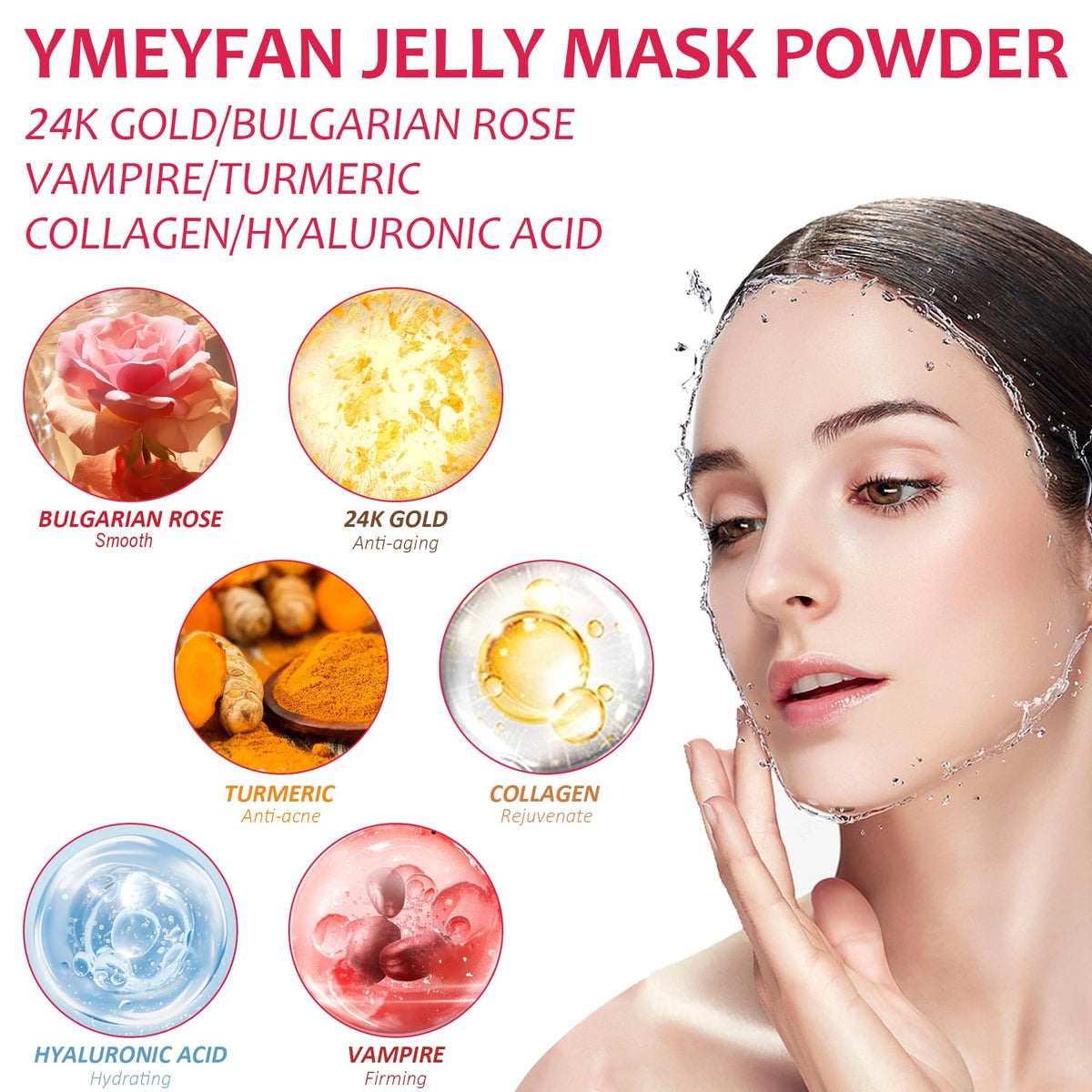 YMEYFAN Bulgarian Rose jar closeup highlighting label and soothing scent benefit
