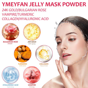YMEYFAN Bulgarian Rose jar closeup highlighting label and soothing scent benefit