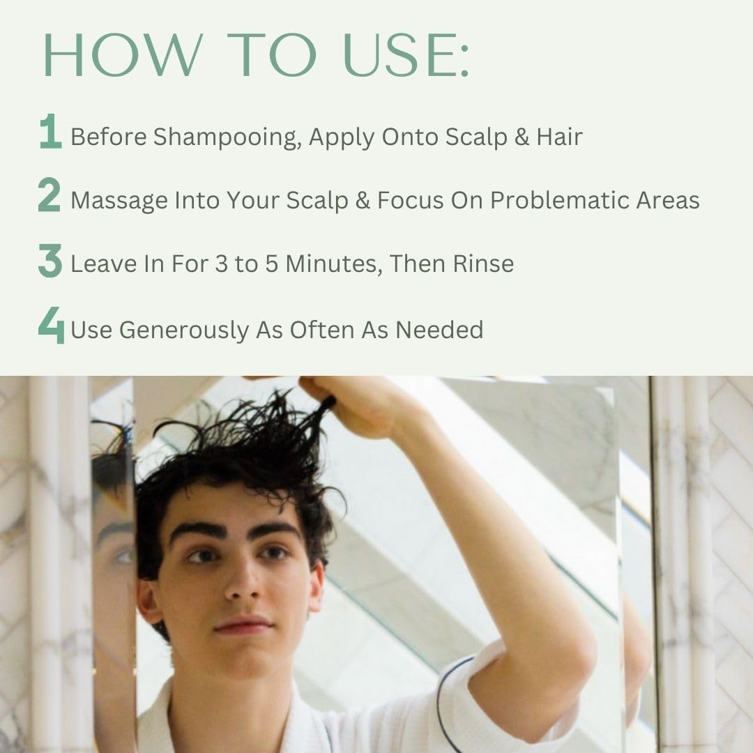 Yobee applying mask to scalp with fingers for targeted soothing benefit