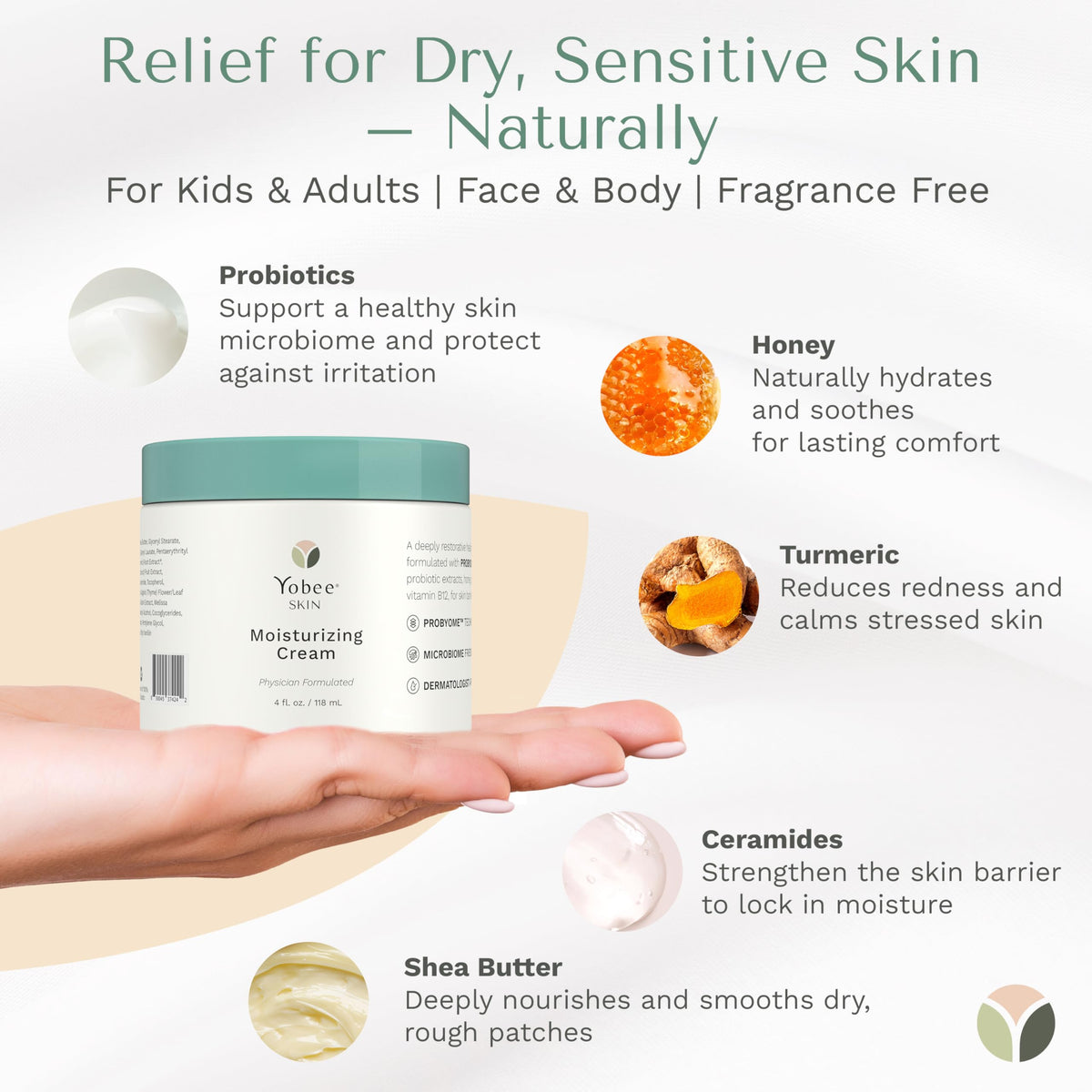 Yobee applied to hand and forearm showing quick hydration benefit