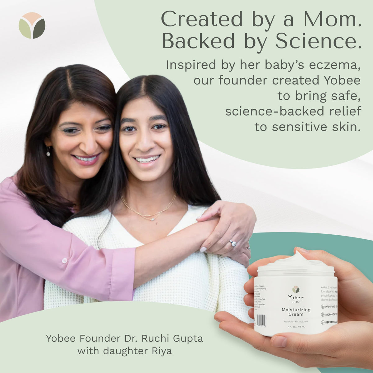 Yobee used on baby’s cheek illustrating gentle, family-safe benefit