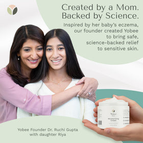 Yobee used on baby’s cheek illustrating gentle, family-safe benefit