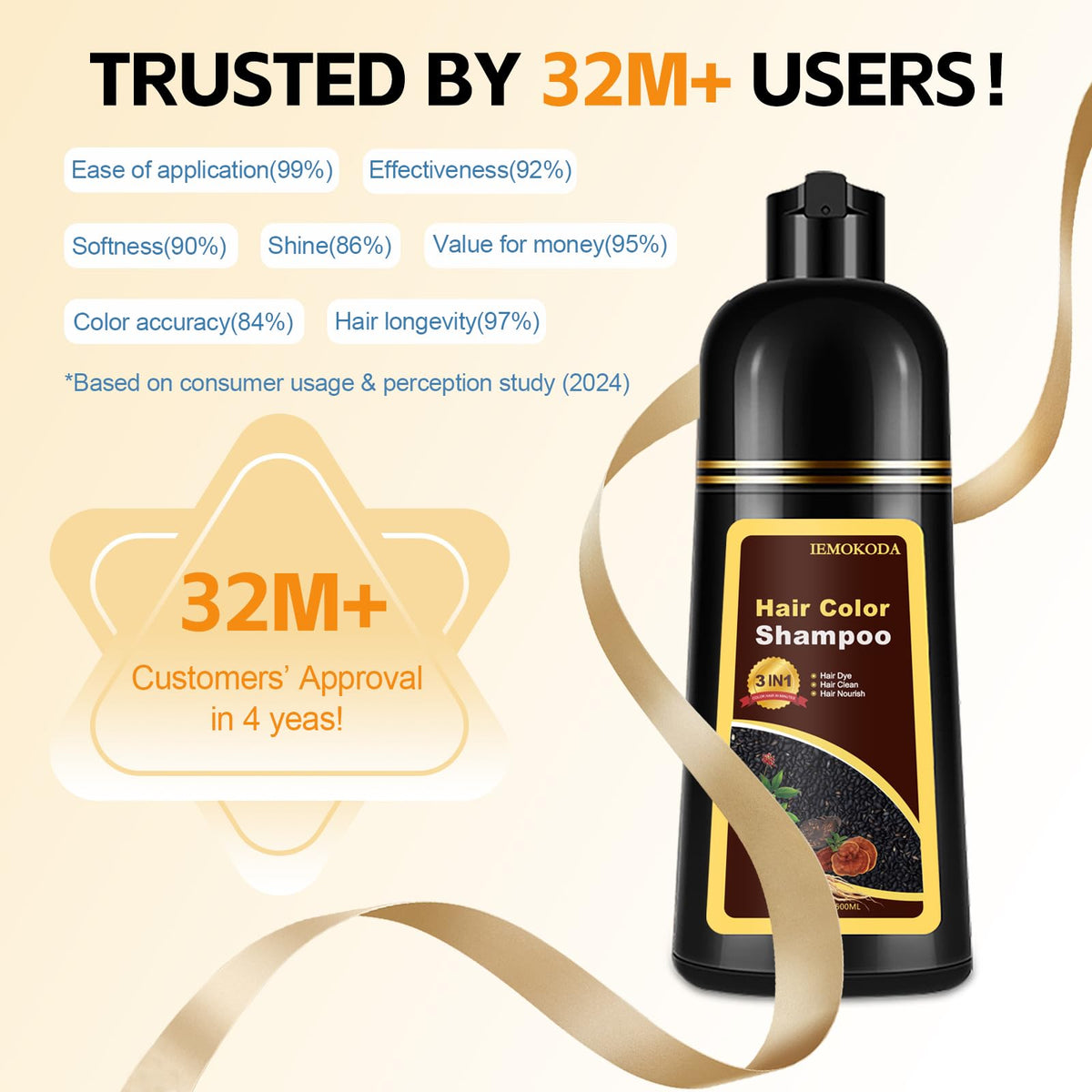 Yocisku chestnut brown bottle held in hand to show 16.9 fl oz scale and value