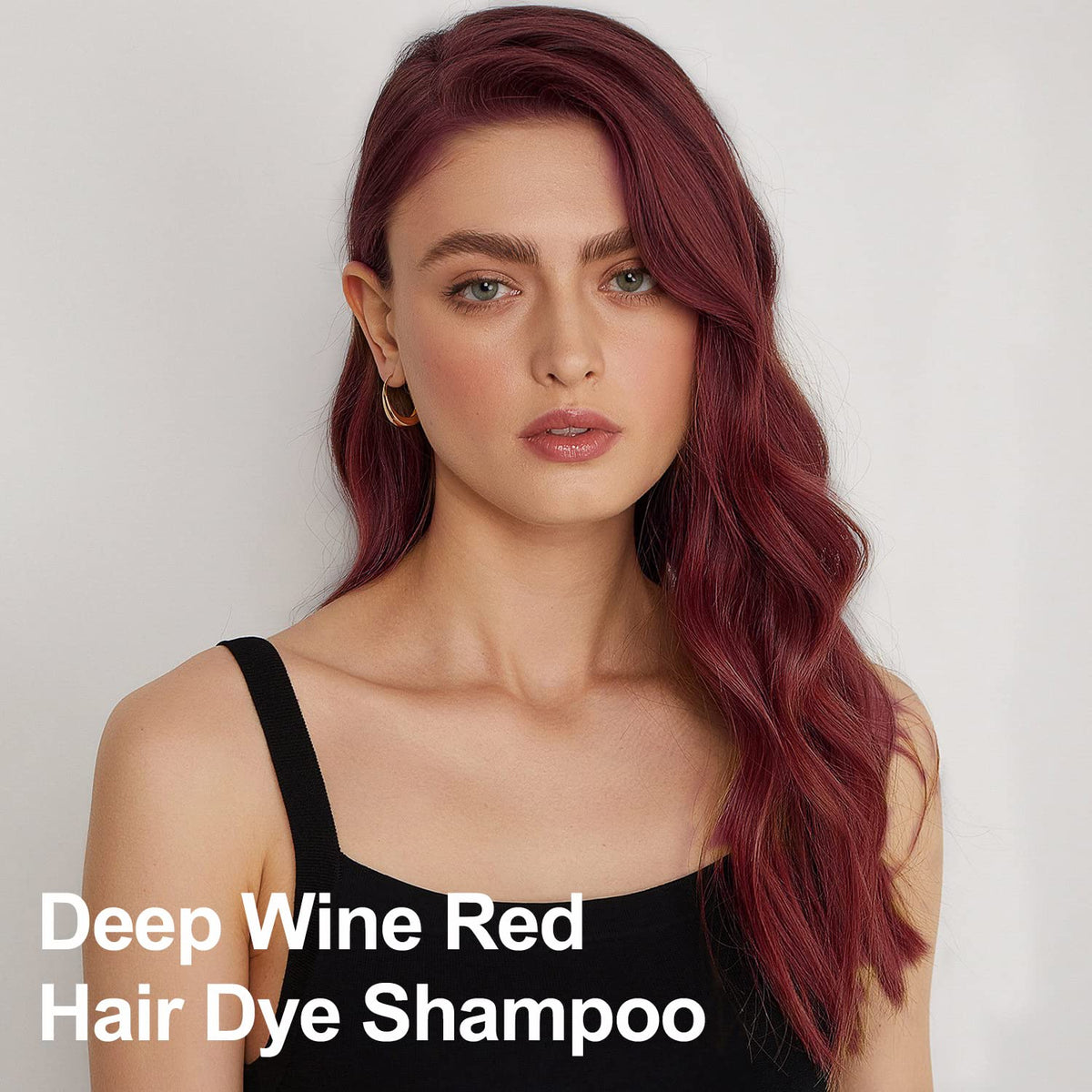 yocisku lifestyle model with dark wine red hair showcasing vibrant result