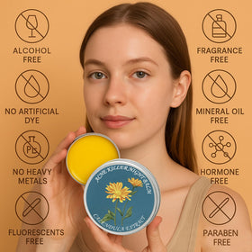 YOCMIPS application demo spreading balm on cheek for targeted redness care