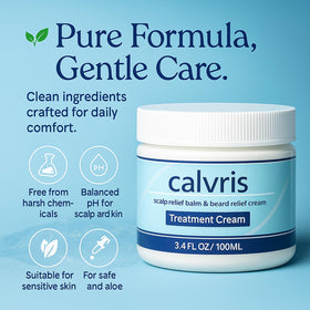 YOCMIPS Calvris applied on scalp with fingers, demonstrates targeted relief benefit