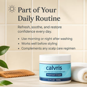 YOCMIPS Calvris jar next to ruler for scale, clarifies 3.4 fl oz portable benefit
