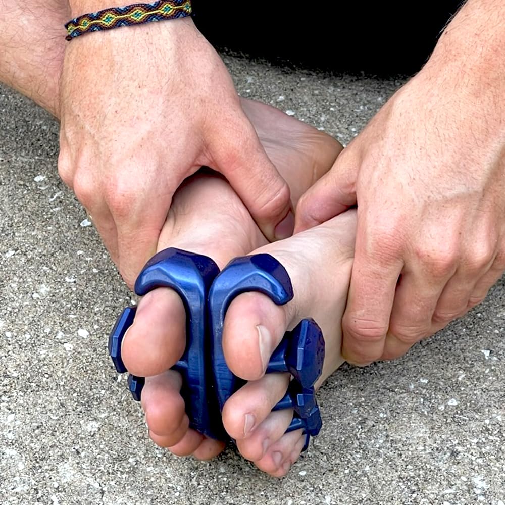 YogaToes Gems in use after run showing recovery and reduced foot tension