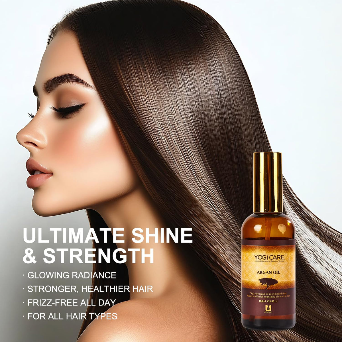 YOGI CARE oil droplet on fingers demonstrating lightweight, non-greasy hydration benefit