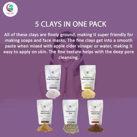 YOGI’S GIFT five clays in bowls displaying color options for creative recipes