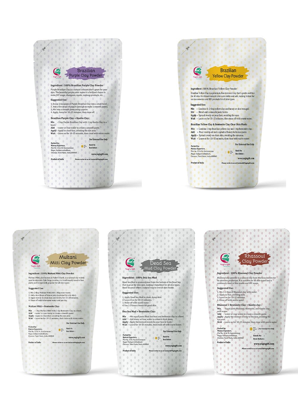 YOGI’S GIFT close-up of finely ground clay texture for smooth application