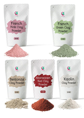 YOGI’S GIFT front packaging of five 8oz clay packs showing variety and convenience
