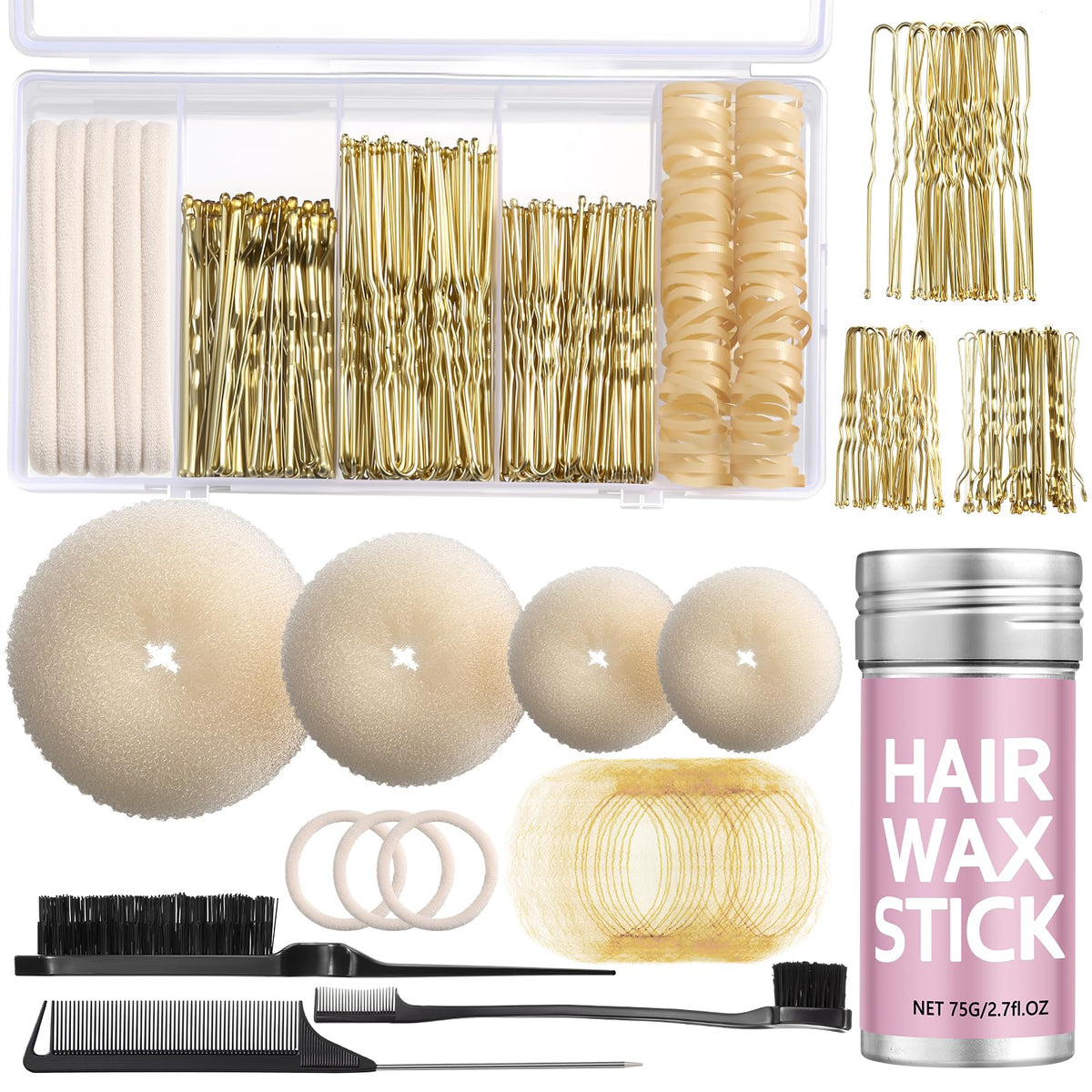 Yogode front packaging showing complete blonde bun kit and components for convenience