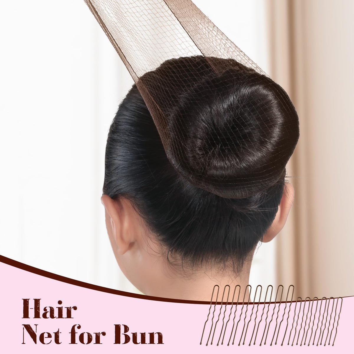 Yogode hair nets stacked to show discrete coverage and neat finish