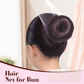 Yogode hair nets and 150 bobby pins arranged for quick access and reliable hold
