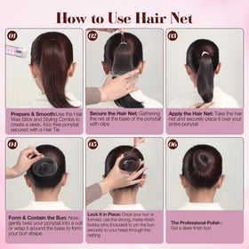 Yogode donut held in hand showing scale and suitability for different hair lengths
