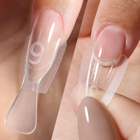 YOKEFELLOW laid-out 15 sizes display to help choose perfect nail width