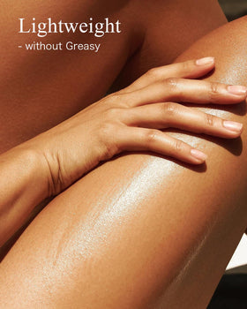 Yoken applied to damp skin demonstrating hydration and lock-in moisture benefit
