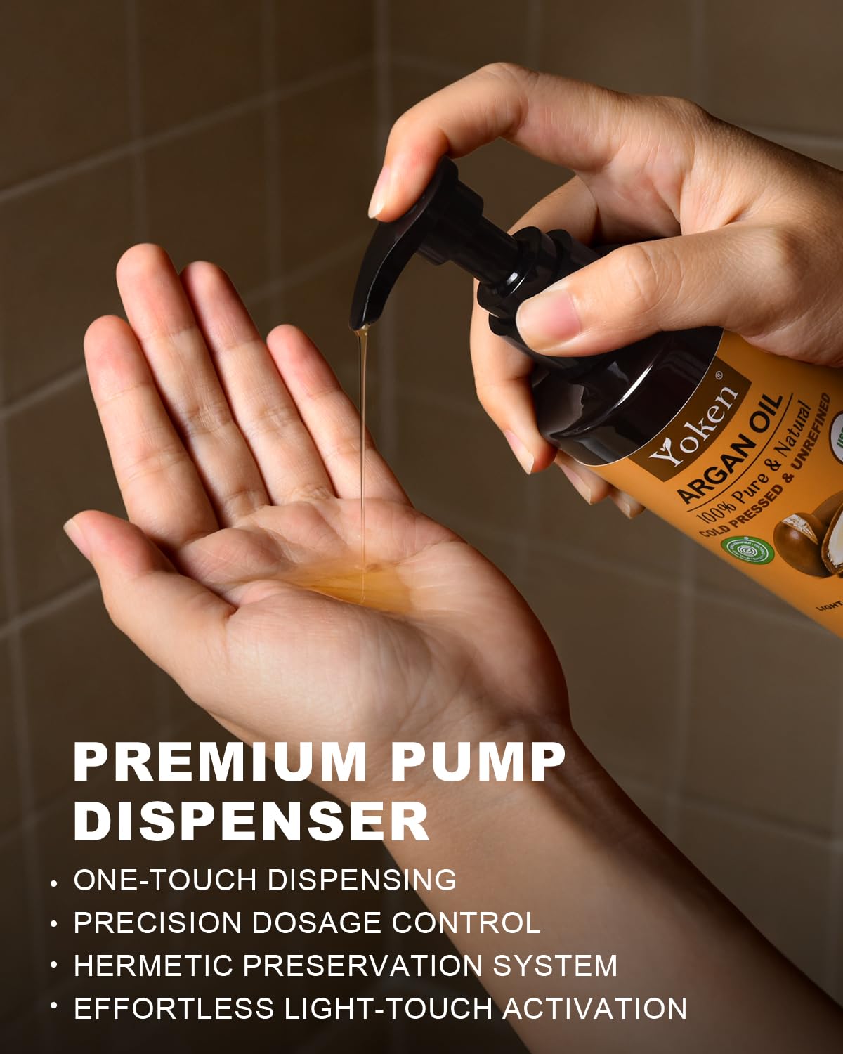 Yoken argan oil on nails and cuticles showing moisturized nail health benefit