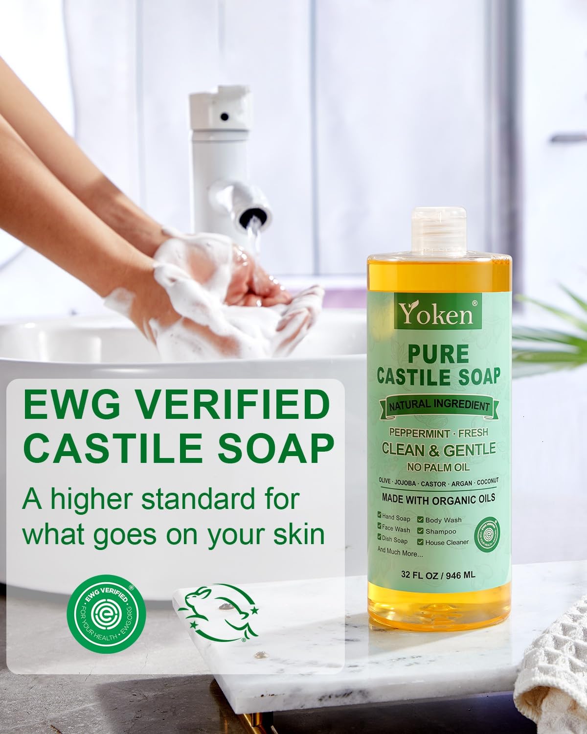 Yoken label close-up showing organic ingredients and verification benefits