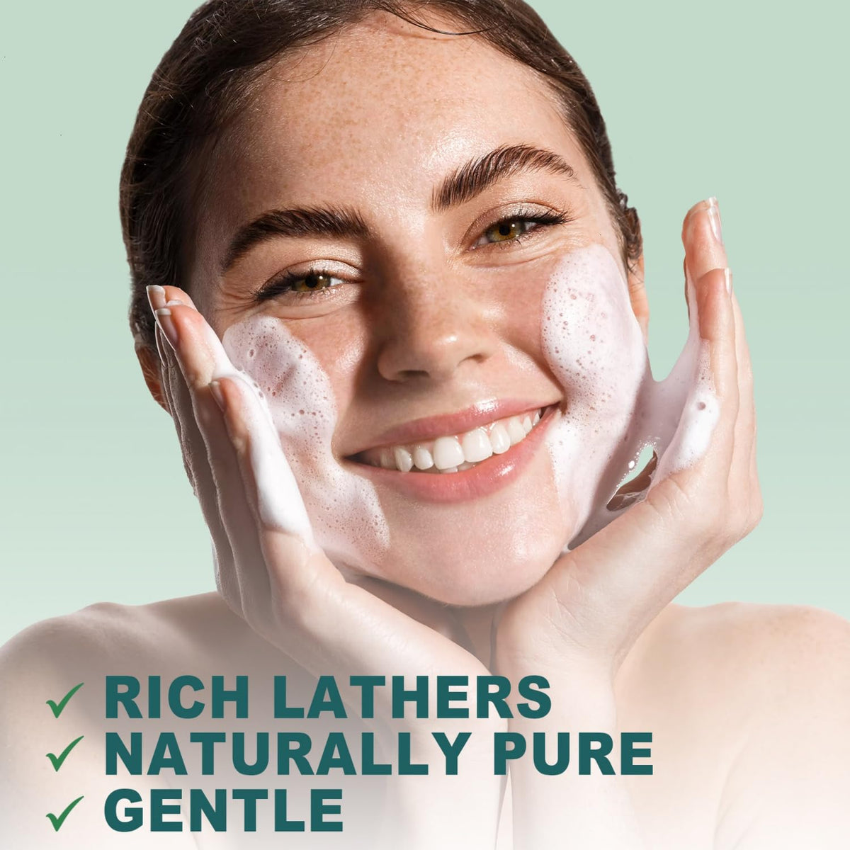 Yoken lather on hands demonstrating gentle cleansing and soft skin