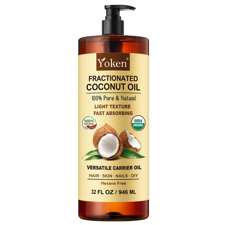 Yoken front packaging showing 32oz bottle and organic seal for clarity