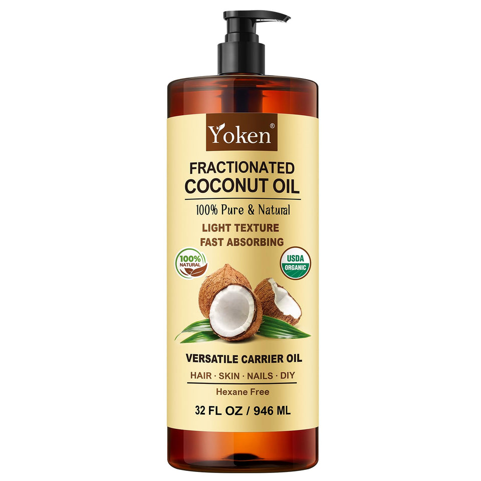 Yoken front packaging showing 32oz bottle and organic seal for clarity