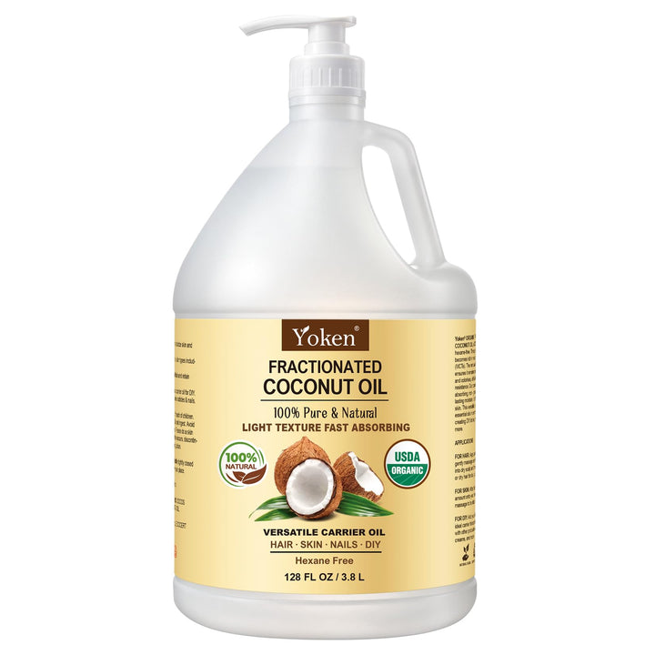 Yoken front 128oz bottle showing bulk packaging and organic label benefit