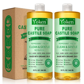 Yoken front packaging two 32oz bottles showing value and organic promise