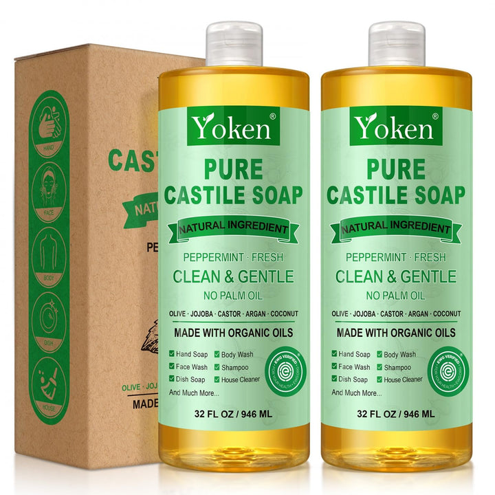 Yoken front packaging two 32oz bottles showing value and organic promise
