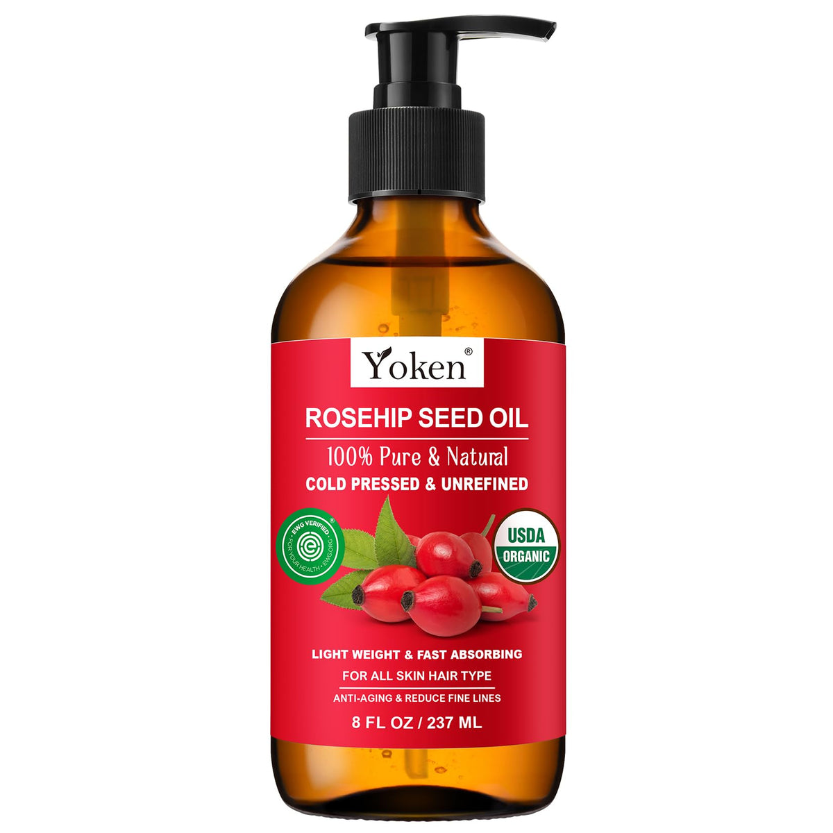 Yoken front packaging 8 fl oz showing bottle and label for clear identification and value