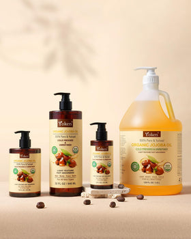 Yoken oil being applied to hair ends demonstrating shine and smooth finish