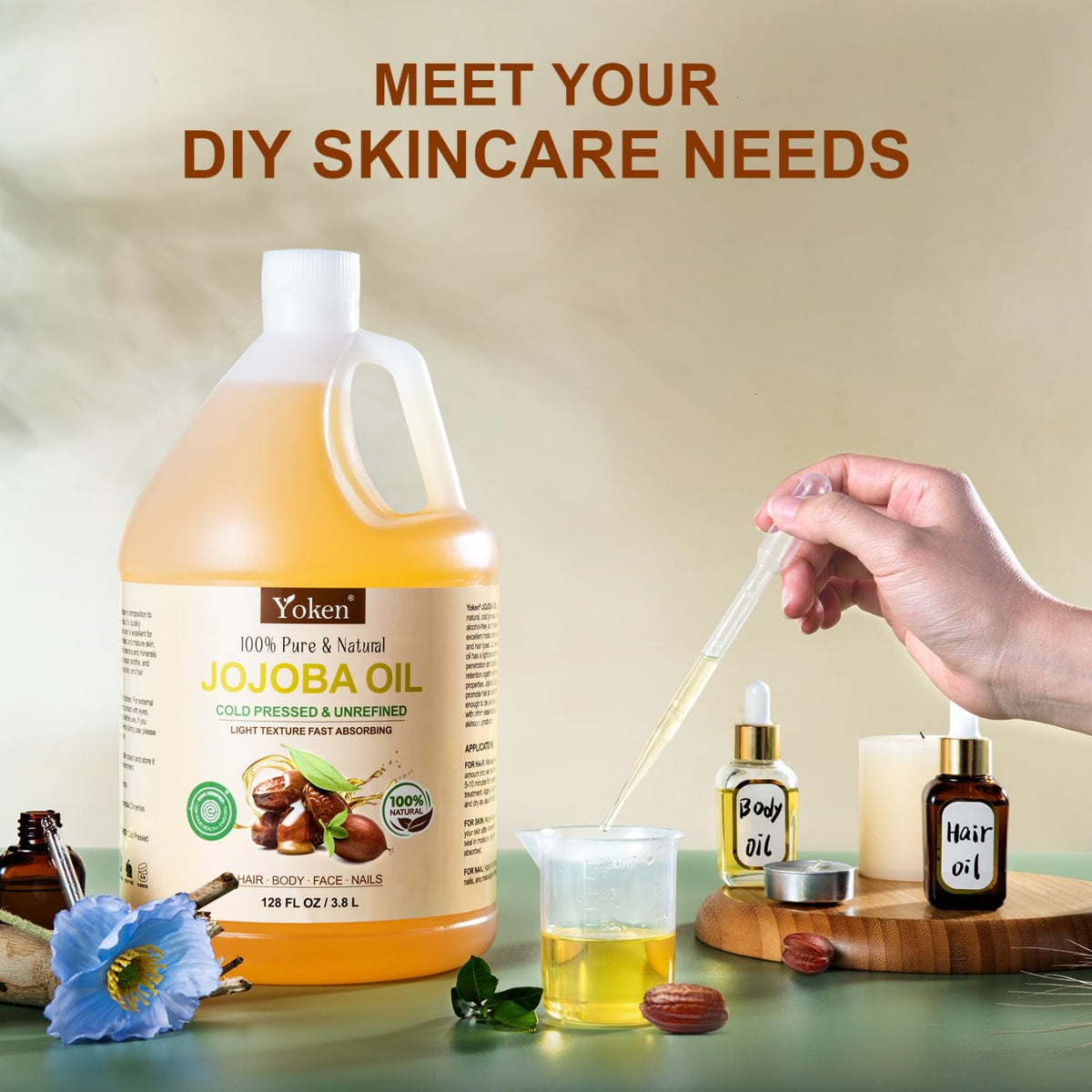 Yoken jojoba oil used for facial gua sha showing gentle glide benefit