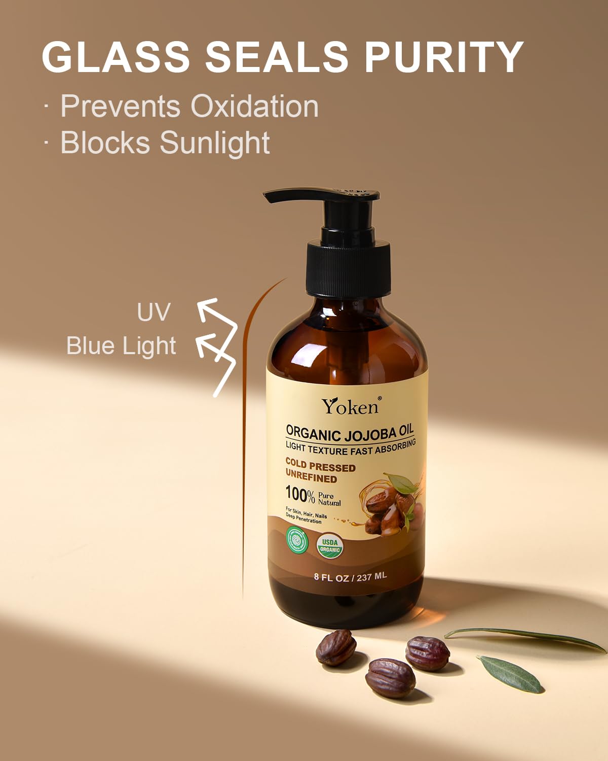 Yoken applied to hair ends demonstrating reduced frizz and added shine