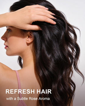 Yoken mist applied to hair showing lightweight refresh and detangling benefit