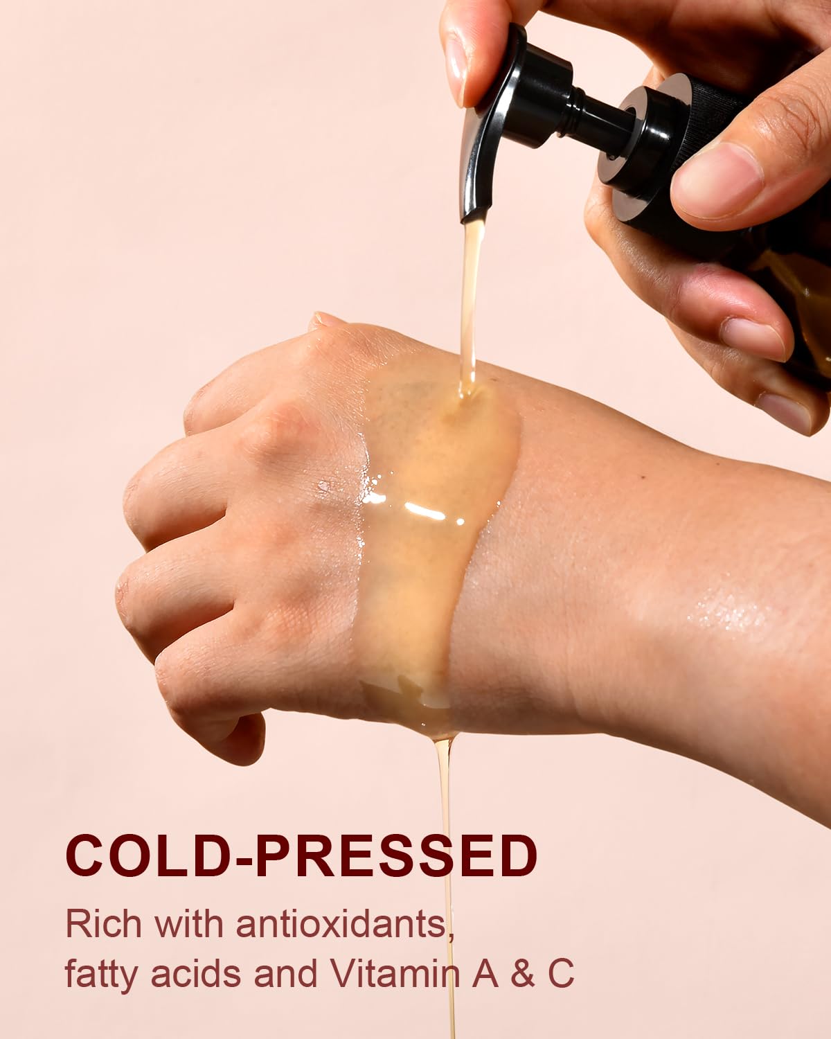 Yoken oil pouring drop close-up showing lightweight texture for quick absorption